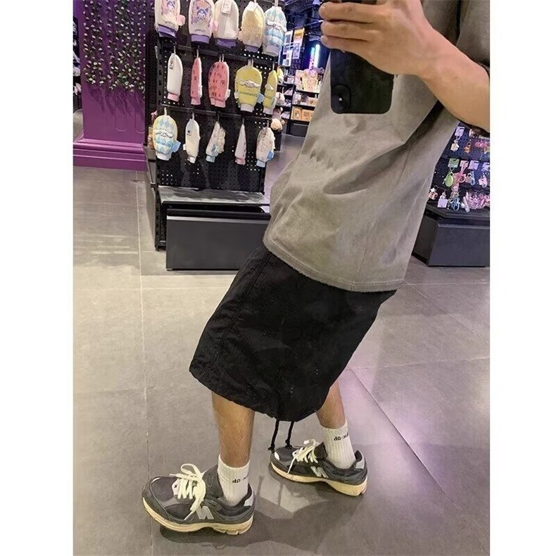 美式高街七分裤男款夏季冰丝速干工装裤宽松休闲运动阔腿伞兵裤子,男装休闲裤,星座506A