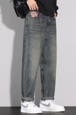 水洗直筒牛仔裤男士2026春季复古宽松休闲锥形裤K6610-P52，男装牛仔裤，星座610（原A335）