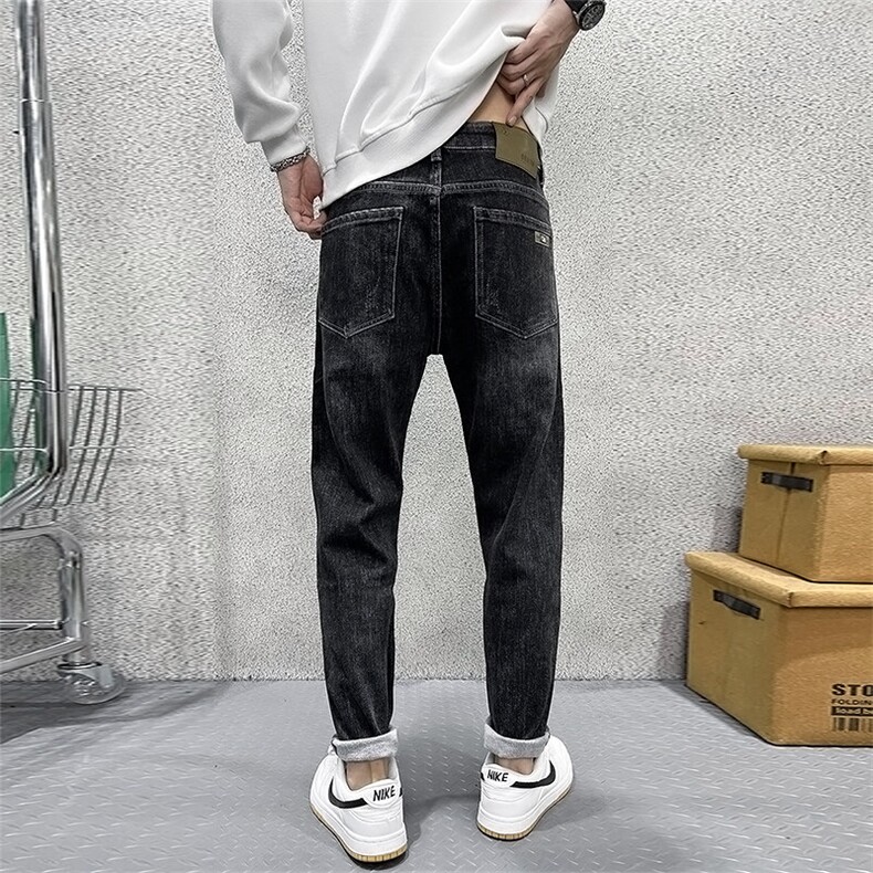 2025春季新款破洞牛仔裤男高品质休闲修身长裤潮901D2903P58,男装牛仔裤,星座901