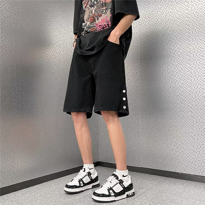 2024美式牛仔裤男款开叉短裤潮KS11P36,男装牛仔裤,星座1116-2