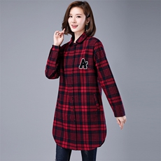 加绒格子衬衫女2025秋冬季新款韩版保暖衬衣加厚大码打底衫外套，女装衬衫，鑫鑫格