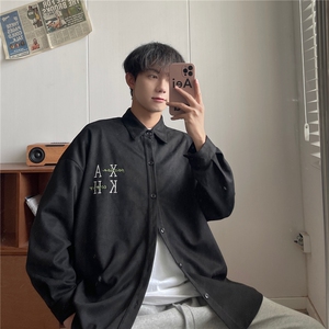 TP30现货25秋季鹿皮绒高品质刺绣百搭高街男女衬衫A170-C203图片
