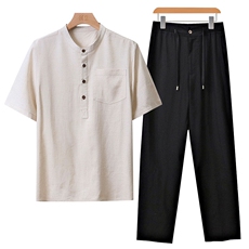 麻本衣+藏青裤
