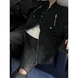 美式高街工装外套男秋冬休闲棒球服潮牌复古飞行员夹克情侣棉衣女图片