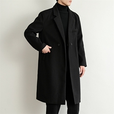 中长款毛呢大衣男2024新款春秋季棉外套高级感英伦风衣JK0251-P98，男装风衣，星座308B-2