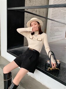 冬季呢料短裤图片