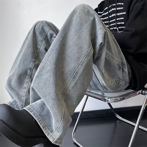 美式高街牛仔裤男韩版潮流个性帅2024冬季新款ins长裤RK1325-P46图片