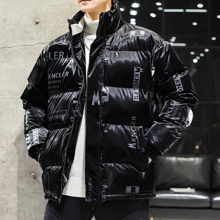 现货潮牌时尚宽松连帽鲨鱼皮短款轻薄情侣学生白鸭绒羽绒服面包服,男装羽绒服,星座301D-5(原星座1415）