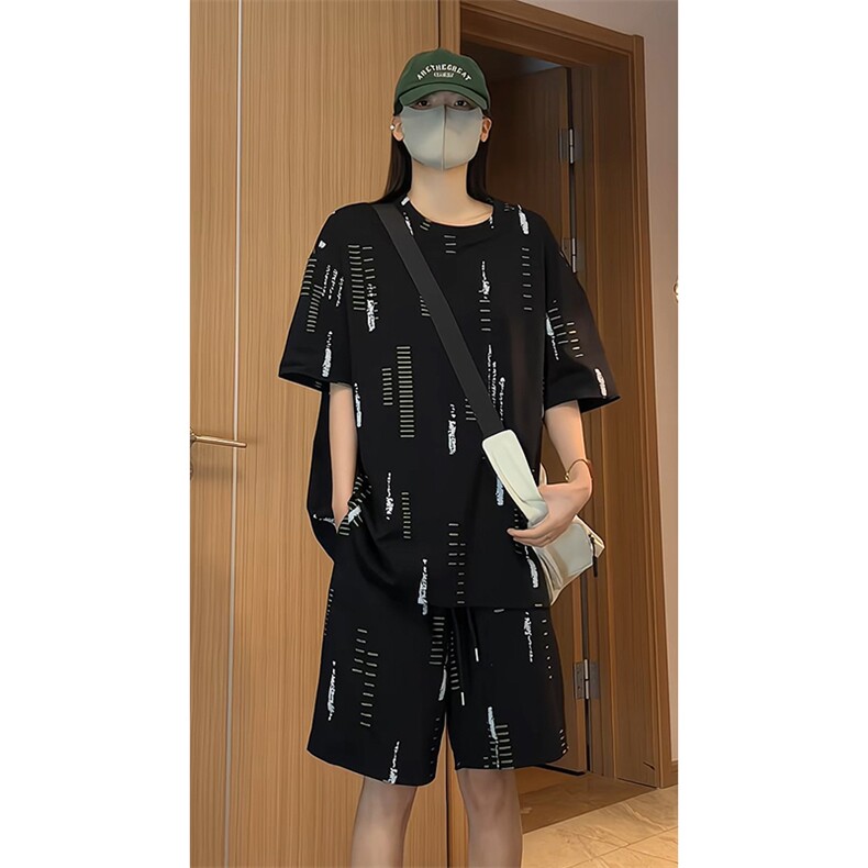 美式休闲套装短袖短裤宽松运动两件套男女T3713特P32/DK8701特P29,男装牛仔裤,电商A007
