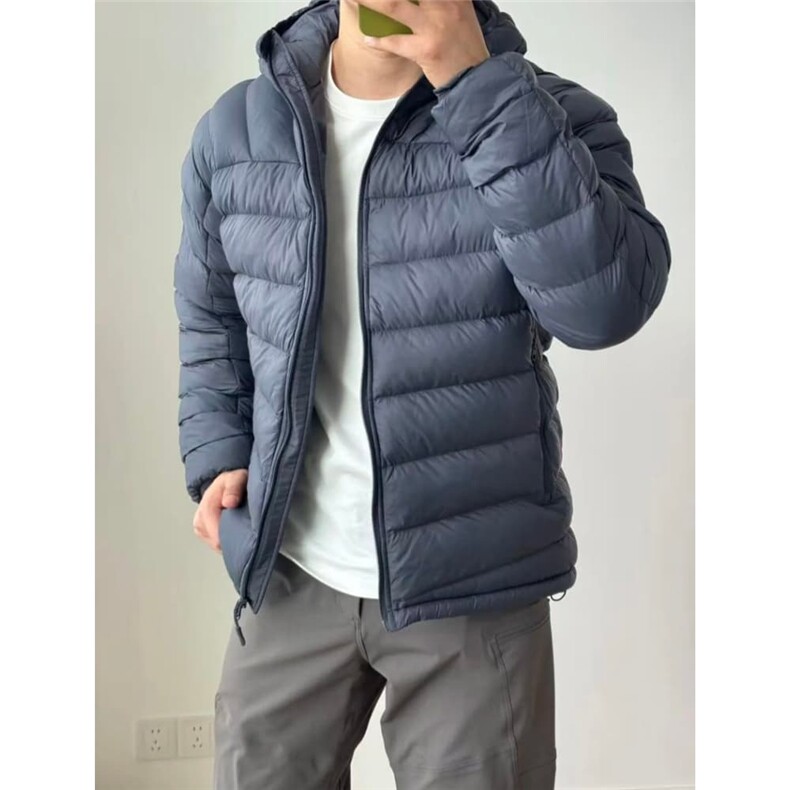 AA2106 P115美式轻薄排骨羽绒服男冬季加厚保暖连帽外套图片
