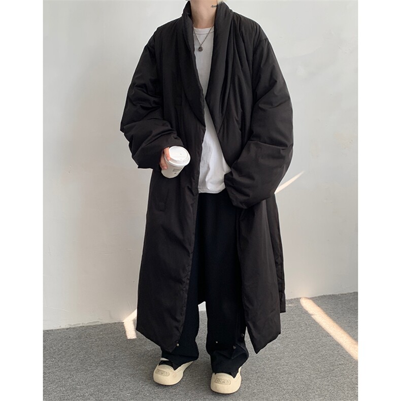 8XL-M90白鸭绒！特大码羽绒服日系绒面长款棉衣男YRFC03P268,男装羽绒服,电商D206-1