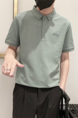 6890-P58控78时尚简约百搭POLO衫男有领短袖T恤2023夏季新款ins绿，男装Polo衫，星座1101-1