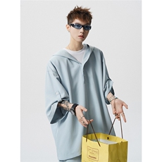 TZ25131-P52特控88大码冰丝连帽七分袖套装，男装休闲套装，电商D232