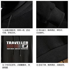 纯棉连帽卫衣男大码运动帽衫宽松薄WY2359-P35加绒款-P40砖墙，男装卫衣，电商A040A