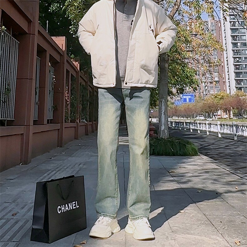 秋冬季男款长裤美式复古微喇叭牛仔裤高街休闲裤1412-2/992/P60，男装牛仔裤，星座1412-2