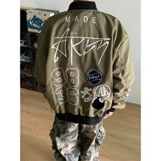 字母刺绣印花工装夹克秋冬宽松情侣夹克棉衣休闲做旧外套MA222，男装夹克，星座1116A（原606A-3）