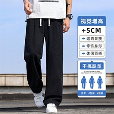 纯棉裤子男春夏直筒裤潮牌宽松阔腿美式工装休闲长裤子Z2328-P50，男装棉裤，星座509
