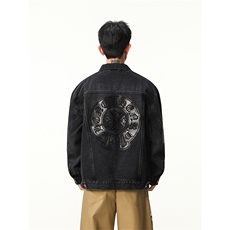水洗牛仔外套男款春美式痞帅上衣服宽松休闲工装夹克JK1320-P128，男装工装外套，星座1103-3