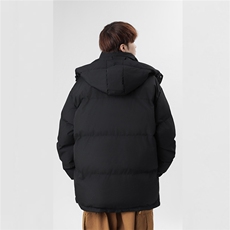 港风冬款拼色宽松保暖休闲连帽棉服外套A247-MY8875特批75控118，男装棉衣，电商A247
