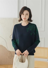 2025年秋季通勤套头套头长袖时尚百搭休闲，女装羊毛衫，斯尔特羊绒