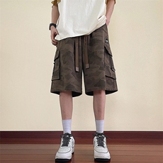 2025夏季新款男工装短裤夏季纯棉薄款美式潮牌加大加肥休闲，男装牛仔裤，星座715-4