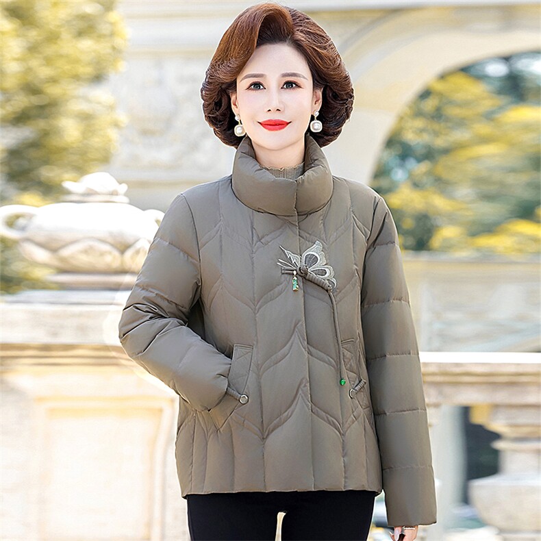 中老年轻薄羽绒服女士短款妈妈冬装新款老人奶奶太太洋气保暖外套,男装羽绒服,电商B212（原钱塘6029）