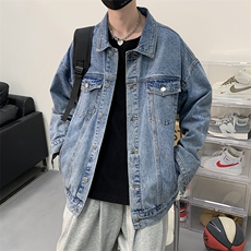 2025春装港风中性男女夹克破洞牛仔衣JK13P70，男装工装外套，电商D325