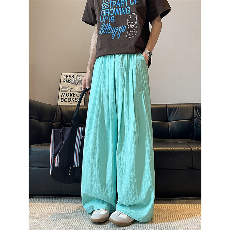 D206-18XL-M夏季美式薄款刺绣防晒山本裤男冰丝垂感阔腿裤PK9149，男装防晒衣，电商D206-1