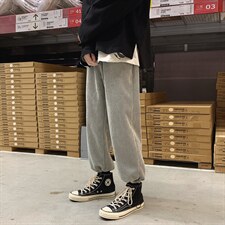 加绒2021运动风九分休闲裤潮流百搭长裤 TY040-1-P35加绒批40图片