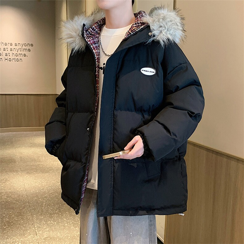 冬季宽松/连帽大毛领休闲外套潮加厚棉衣XZ102B-1M8005-P135,男装棉衣,星座102B-1