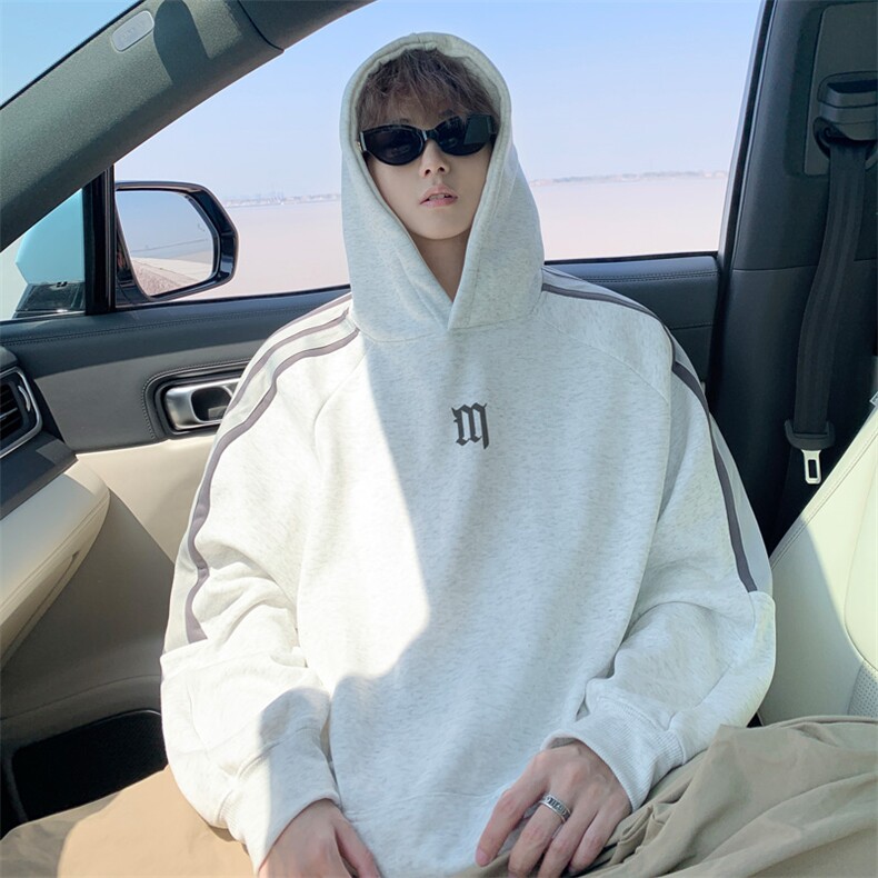 华棉秋冬内景新款简约符号宽松连帽卫衣男外套WY00778/P45加绒P50，女装短外套，电商B316