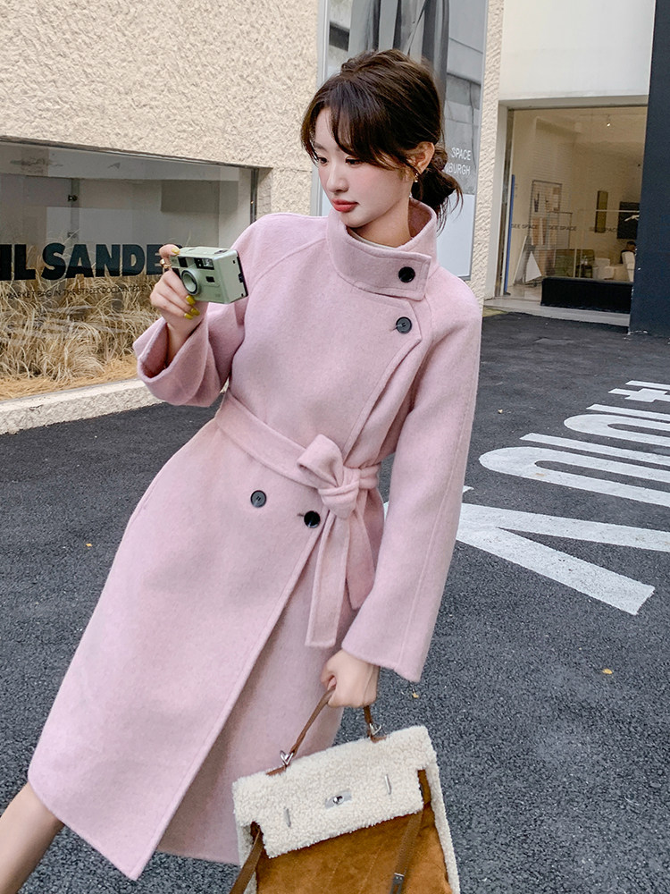 现货主推70毛手工羊毛大衣191-K6339-P255-K378,女装双面呢大衣,韩蜜菓