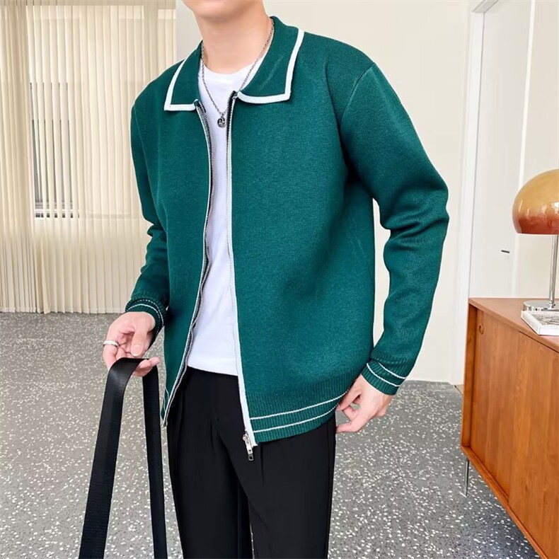 英伦男装高级奢华针织外套男休闲翻领拉链开衫毛衣男冬MYG05P53,男装针织衫/毛衣,星座1013-5