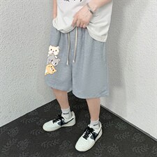 HD74164-P22华夫格短裤男大码宽松五分裤男直筒中裤，男装休闲裤，电商A040