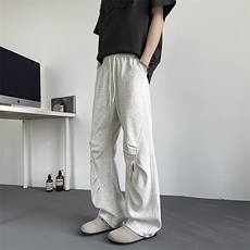 模特-褶皱伞兵卫裤男拉链设计感休闲裤子9006-P42，男装休闲裤，电商B380（原B361）