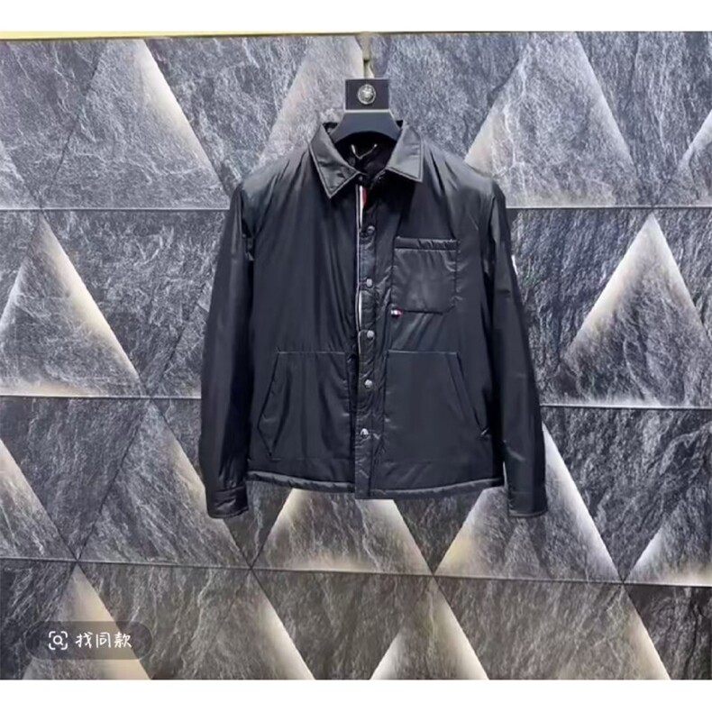 (网图)翻领轻薄棉服保暖轻奢休闲黑色薄棉棉袄313B-JK9923-P105,男装棉衣,星座313B