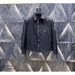 (网图)翻领轻薄棉服保暖轻奢休闲黑色薄棉棉袄  313B-JK9923-P105图片