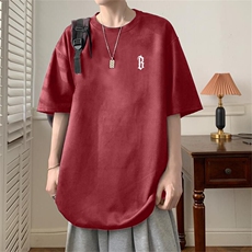 可设48小时发货支持抖音得物来样二开240克重磅美式麂皮绒短袖t恤，男装T恤，电商A486