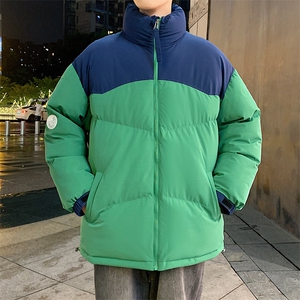 港风潮牌新款拼色立领棉服潮流保暖棉衣M071-P85控118图片