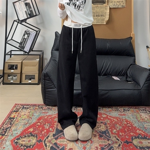 美式高街潮牌男女运动休闲裤直筒宽松卫裤慵懒显瘦休闲长裤子图片