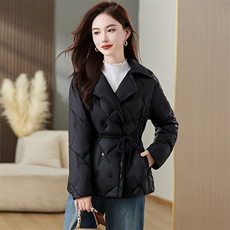 时尚休闲翻领羽绒服女短款轻薄显瘦保暖外套冬季新款韩版百搭上衣，女装羽绒服，魅影