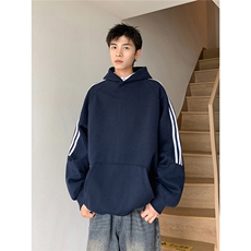 卫衣男女韩版潮流宽松连帽三条杠拼色2025秋冬ins外套WB544-P49，女装短外套，星座412-1
