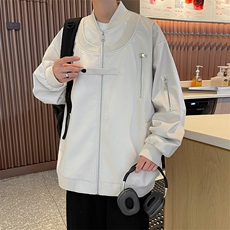 Wt351-P62美式复古PU皮宽松型棒球服夹克，男装夹克，星座1501-1