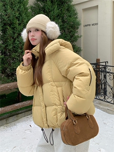 现货新款东大门加厚保暖羽绒服百搭连帽面包服女装外套图片