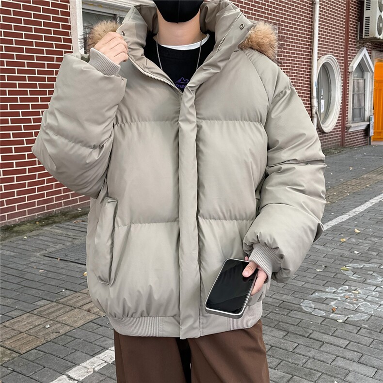 毛领棉衣男女保暖PU皮加厚加绒情侣装面包服棉服外套MY88P115,男装棉衣,星座1013-1