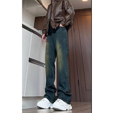 美式ins高街hiphop微喇重工艺水洗复古蓝牛仔裤货号K2322-1P55，男装牛仔裤，电商A063