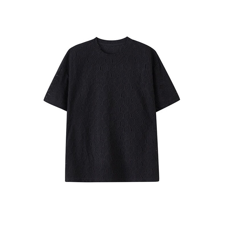 现货T10130-特p30控58高品质面料镂空痞帅大码圆领短袖T恤衫,男装T恤,电商A059
