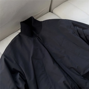 现货【网图】黑色卡其色 杭州货 飞行夹克短款立领棉服MY04-P90图片