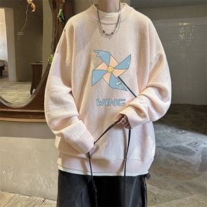 控78 假两件毛衣男大码加绒针织衫男毛线衣M80112-P55 加绒P70图片