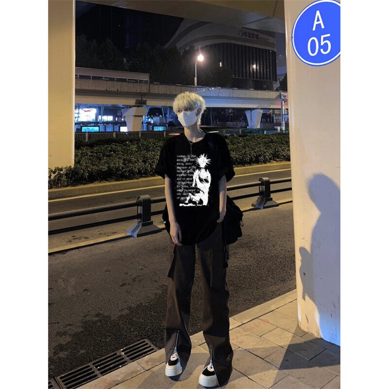 欧美高街重磅短袖t恤ins潮牌潮流vintage美式复古七分袖,男装T恤,星座310A-4